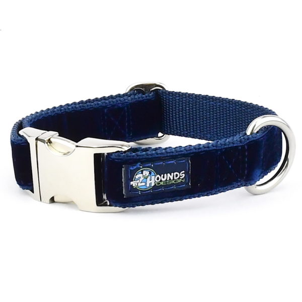 Navy Velvet Essential Dog Collar