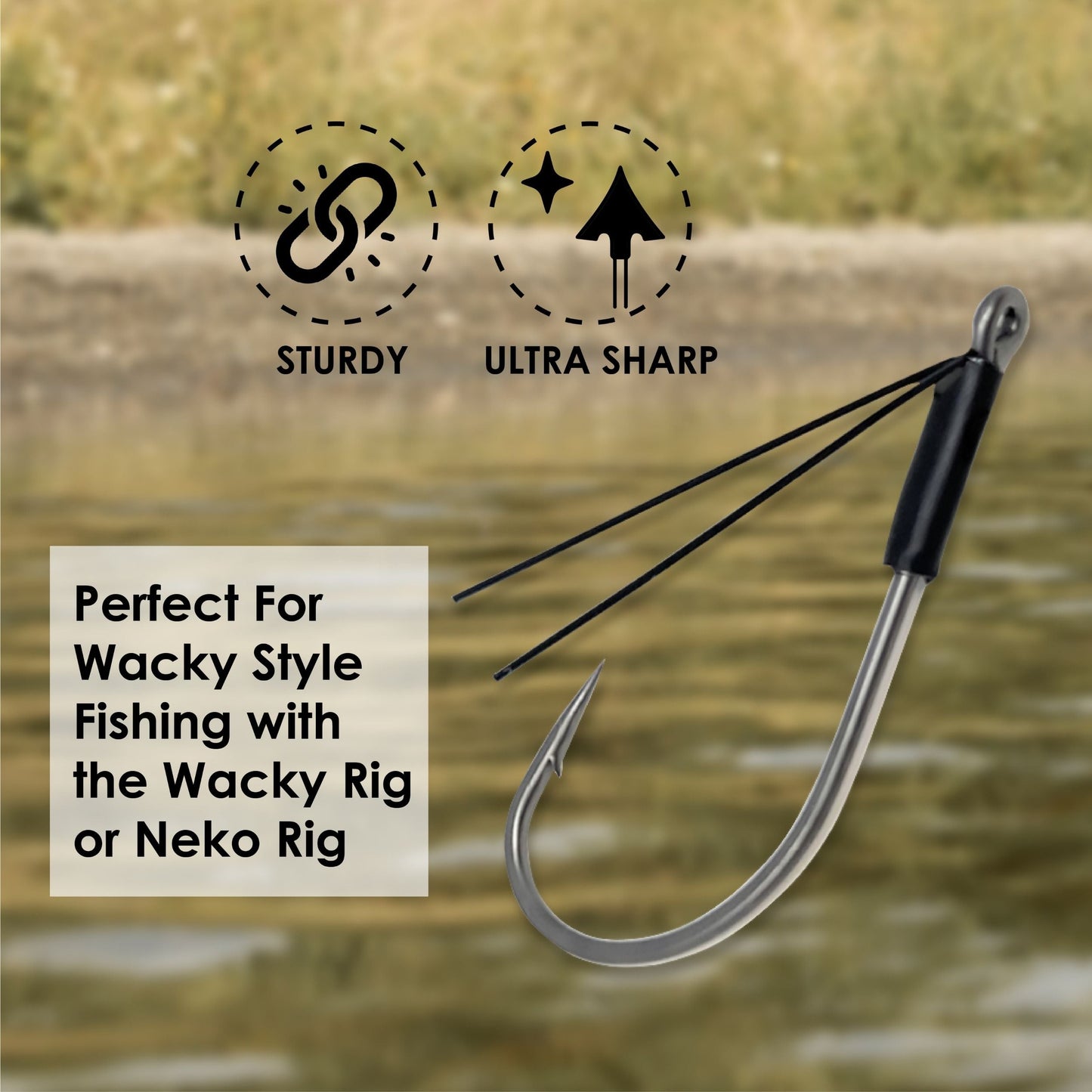 Reaction Tackle Wacky Neko Hooks- 25 Pack