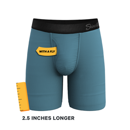 The Neptune | Slate Blue Long Leg Ball Hammock® Pouch Underwear With Fly