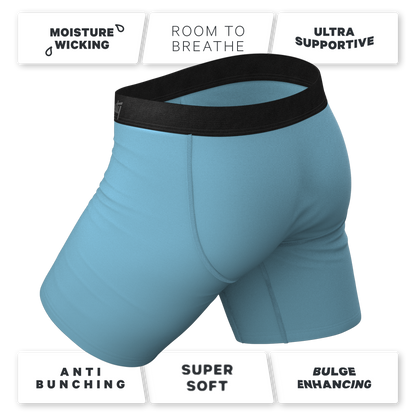 The Neptune | Slate Blue Long Leg Ball Hammock® Pouch Underwear With Fly