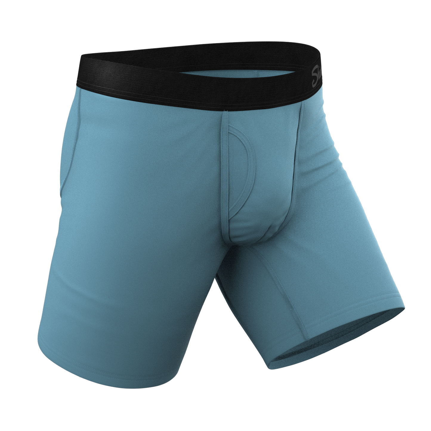 The Neptune | Slate Blue Long Leg Ball Hammock® Pouch Underwear With Fly