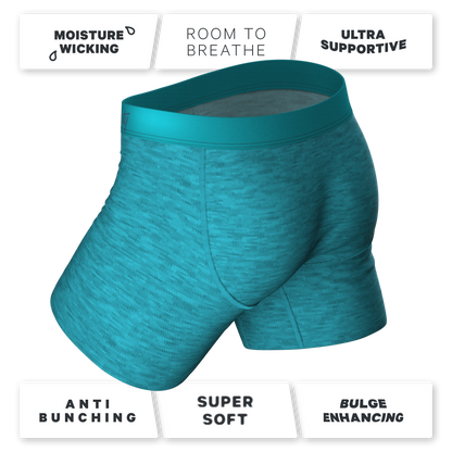 The Nerves of Teal | Teal Heather Ball Hammock® Pouch Underwear With Fly