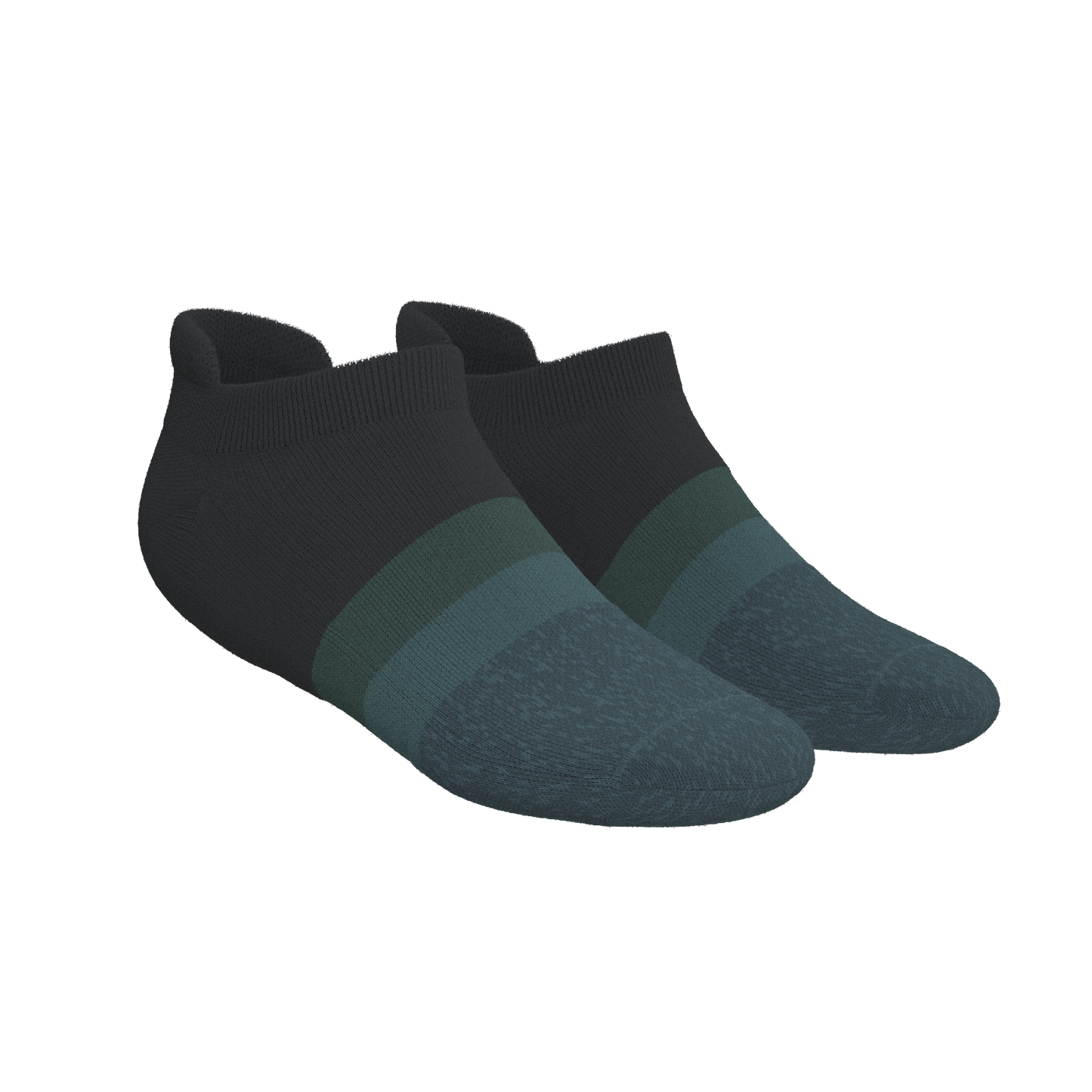 The Night Owl | Black and Teal Heel Hammock™ Ankle Socks