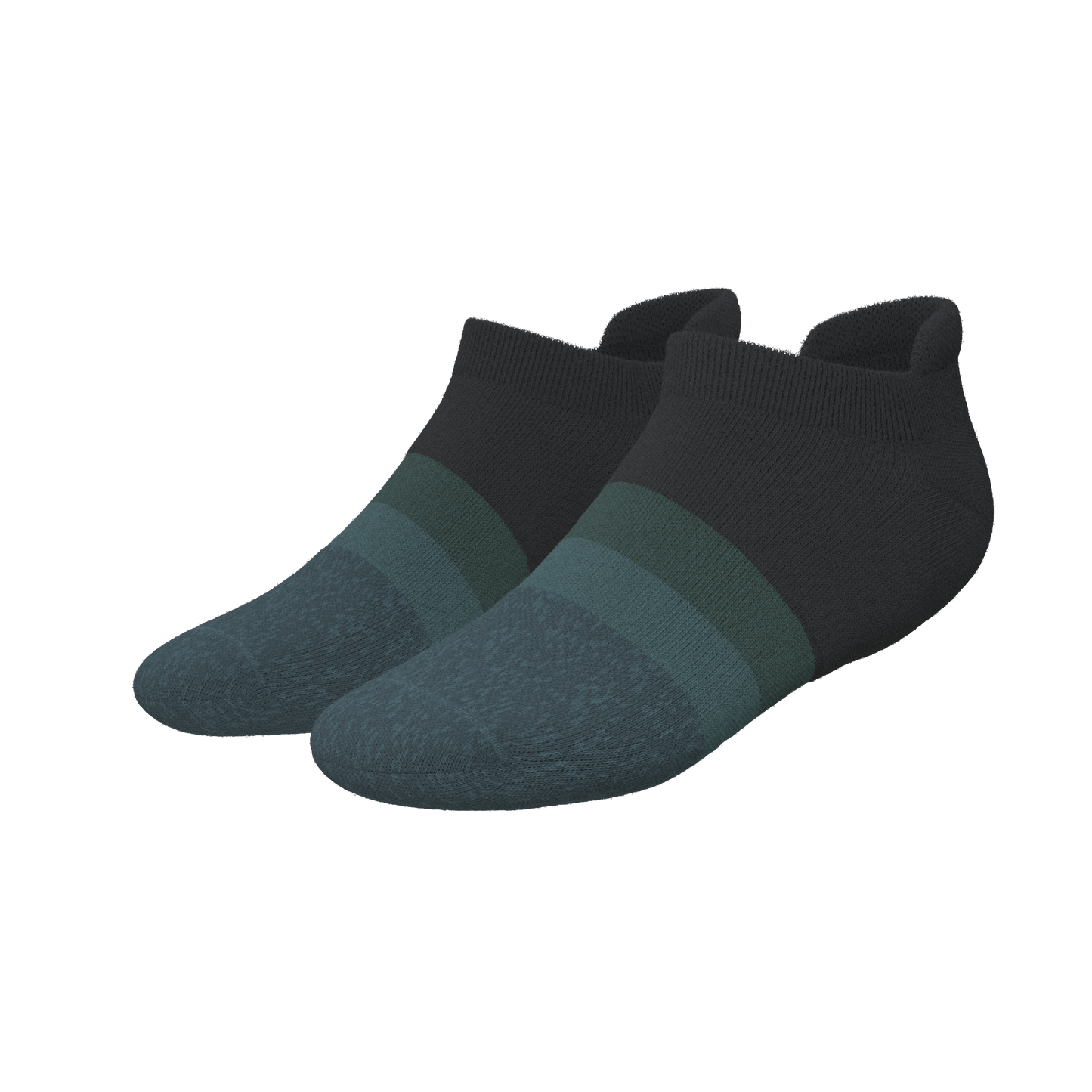 The Night Owl | Black and Teal Heel Hammock™ Ankle Socks