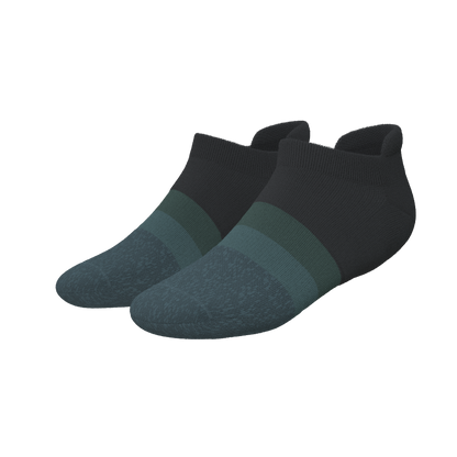 The Night Owl | Black and Teal Heel Hammock™ Ankle Socks