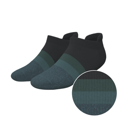 The Night Owl | Black and Teal Heel Hammock™ Ankle Socks