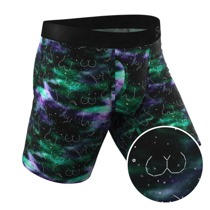 The Milky Way | Northern Lights Long Leg Ball Hammock® Pouch Underwear With Fly