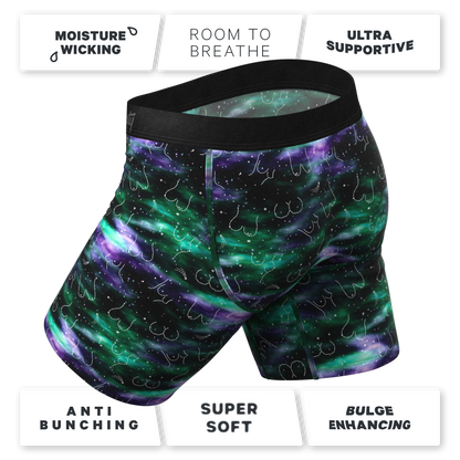 The Milky Way | Northern Lights Long Leg Ball Hammock® Pouch Underwear With Fly