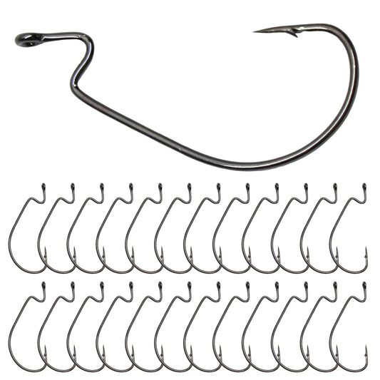 Reaction Tackle Offset EWG Worm Hooks (25-Pack)