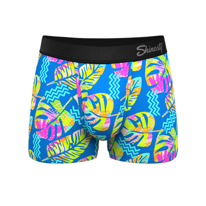 The Oahu Rendezvous | Tropical Leaves Ball Hammock® Pouch Trunks Underwear