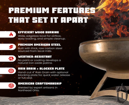 Liberty Fire Pit with Hollow Base (Made in USA)