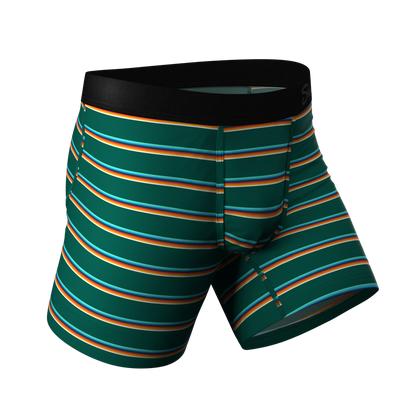 The Old Schooler | Retro Green Stripe Ball Hammock® Pouch Underwear