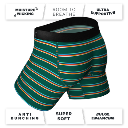 The Old Schooler | Retro Green Stripe Ball Hammock® Pouch Underwear