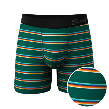 The Old Schooler | Retro Green Stripe Ball Hammock® Pouch Underwear