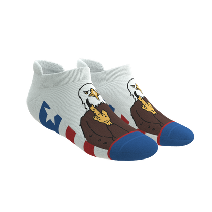 The One Finger Salute | American Flag Heel Hammock™ Ankle Socks