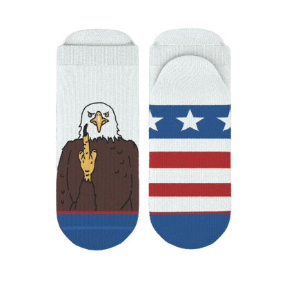 The One Finger Salute | American Flag Heel Hammock™ Ankle Socks