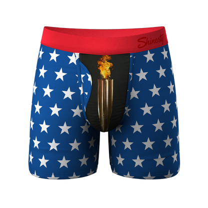 The Inferno | Torch & Flags Ball Hammock® Boxer Briefs With Fly