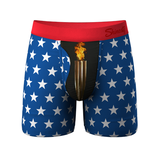 The Inferno | Torch & Flags Ball Hammock® Boxer Briefs With Fly