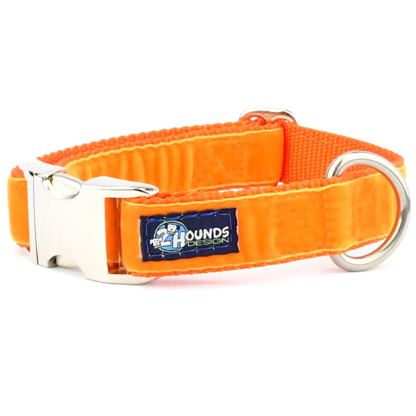 Orange Velvet Essential Dog Collar (1″ Only)