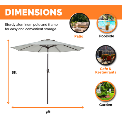 Outdoor/Patio Umbrella 9 ft - Brown Pole