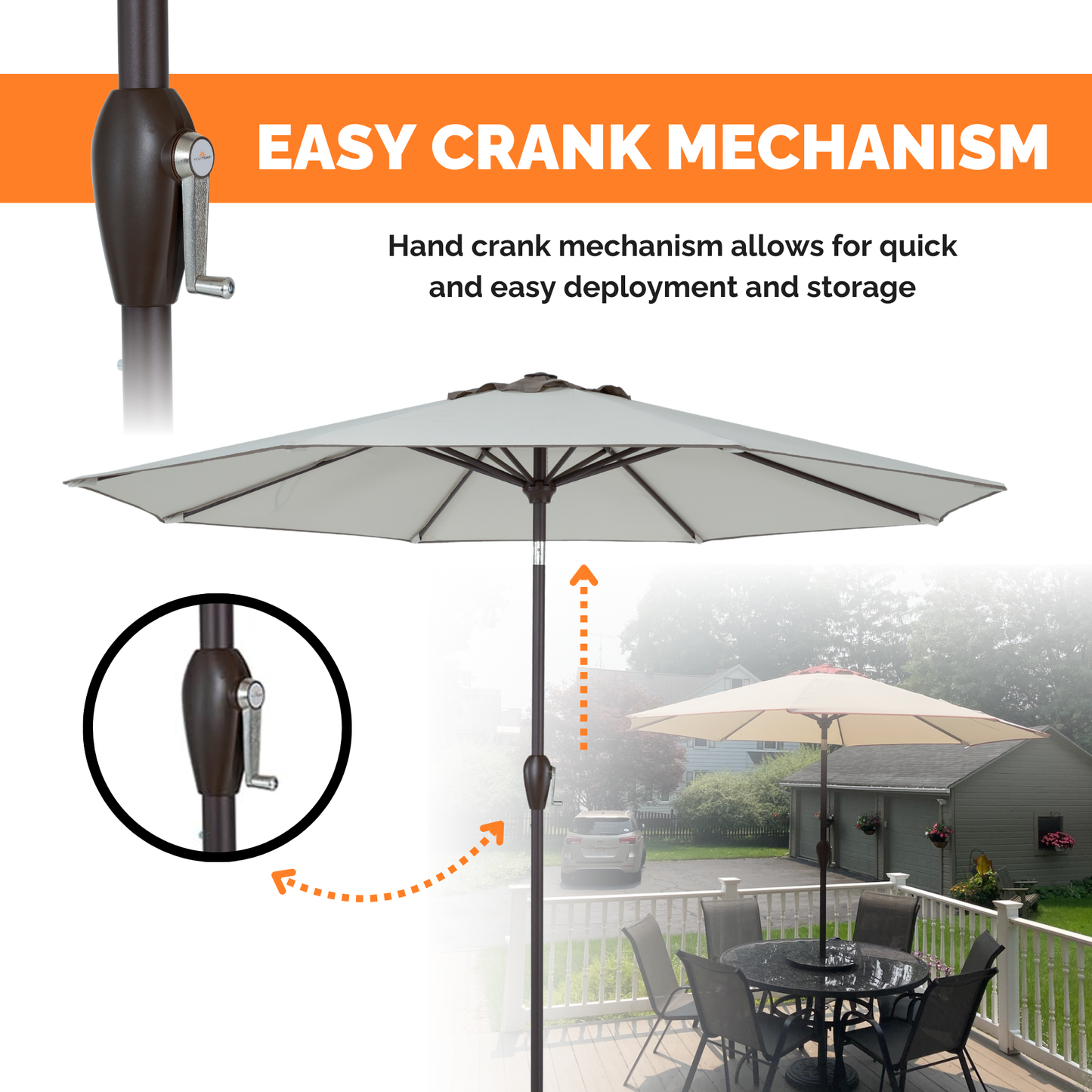 Outdoor/Patio Umbrella 9 ft - Brown Pole