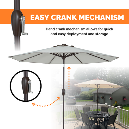 Outdoor/Patio Umbrella 9 ft - Brown Pole