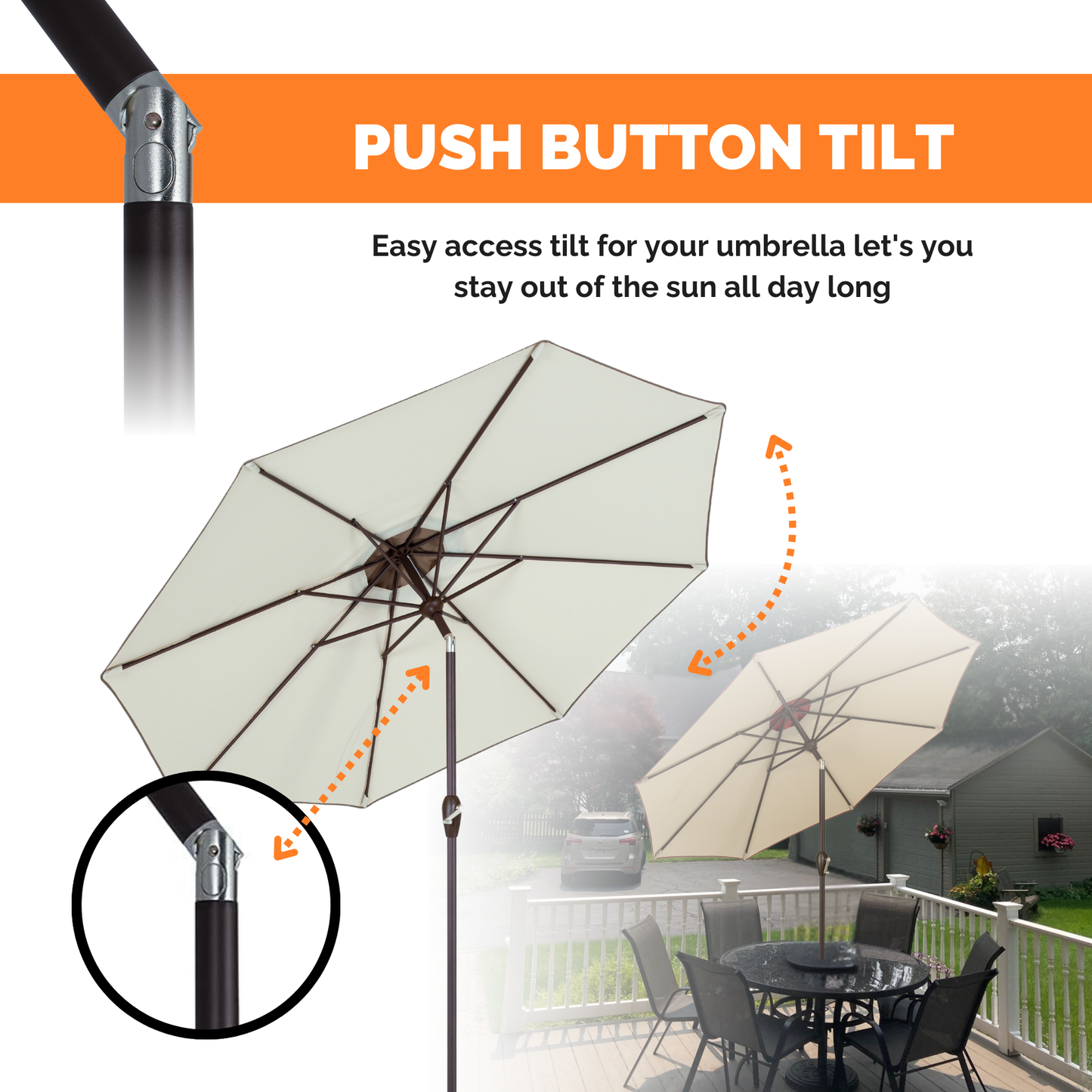 Outdoor/Patio Umbrella 9 ft - Brown Pole