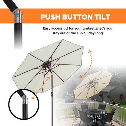 Outdoor/Patio Umbrella 9 ft - Brown Pole