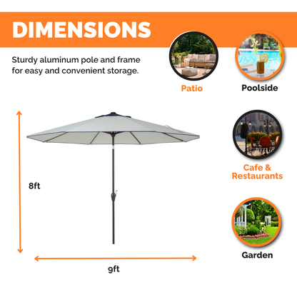 Outdoor/Patio Umbrella 9 ft - Brown Pole