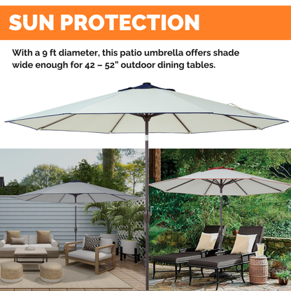 Outdoor/Patio Umbrella 9 ft - Brown Pole