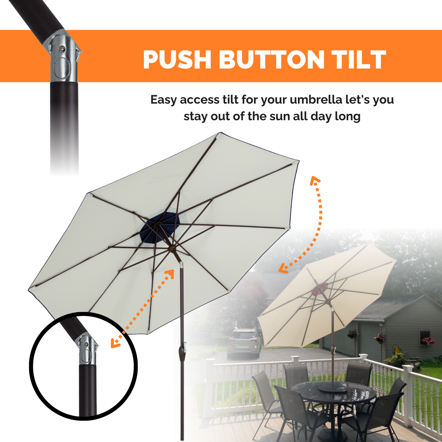 Outdoor/Patio Umbrella 9 ft - Brown Pole