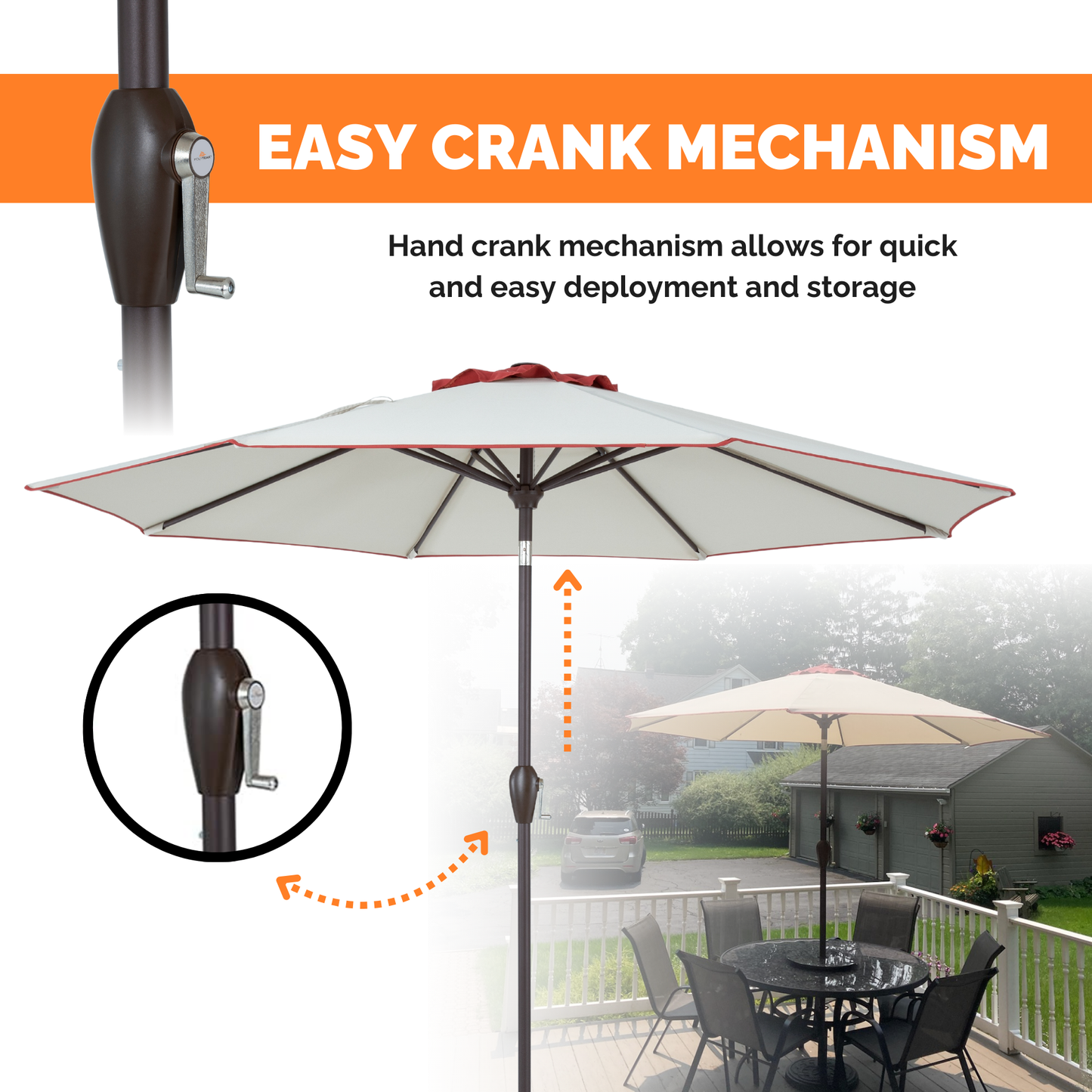 Outdoor/Patio Umbrella 9 ft - Brown Pole