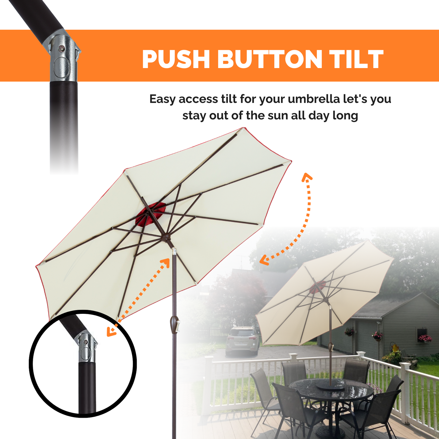 Outdoor/Patio Umbrella 9 ft - Brown Pole