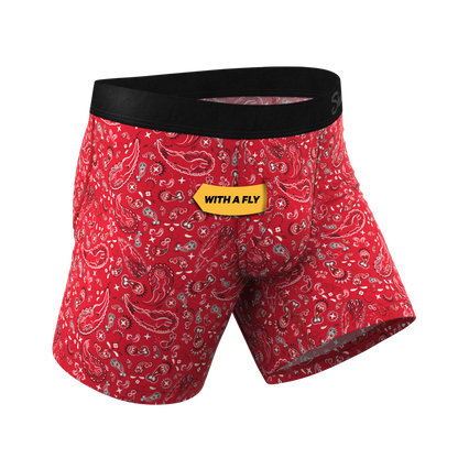 The Outlaw | Naughty Paisley Ball Hammock® Pouch Underwear With Fly