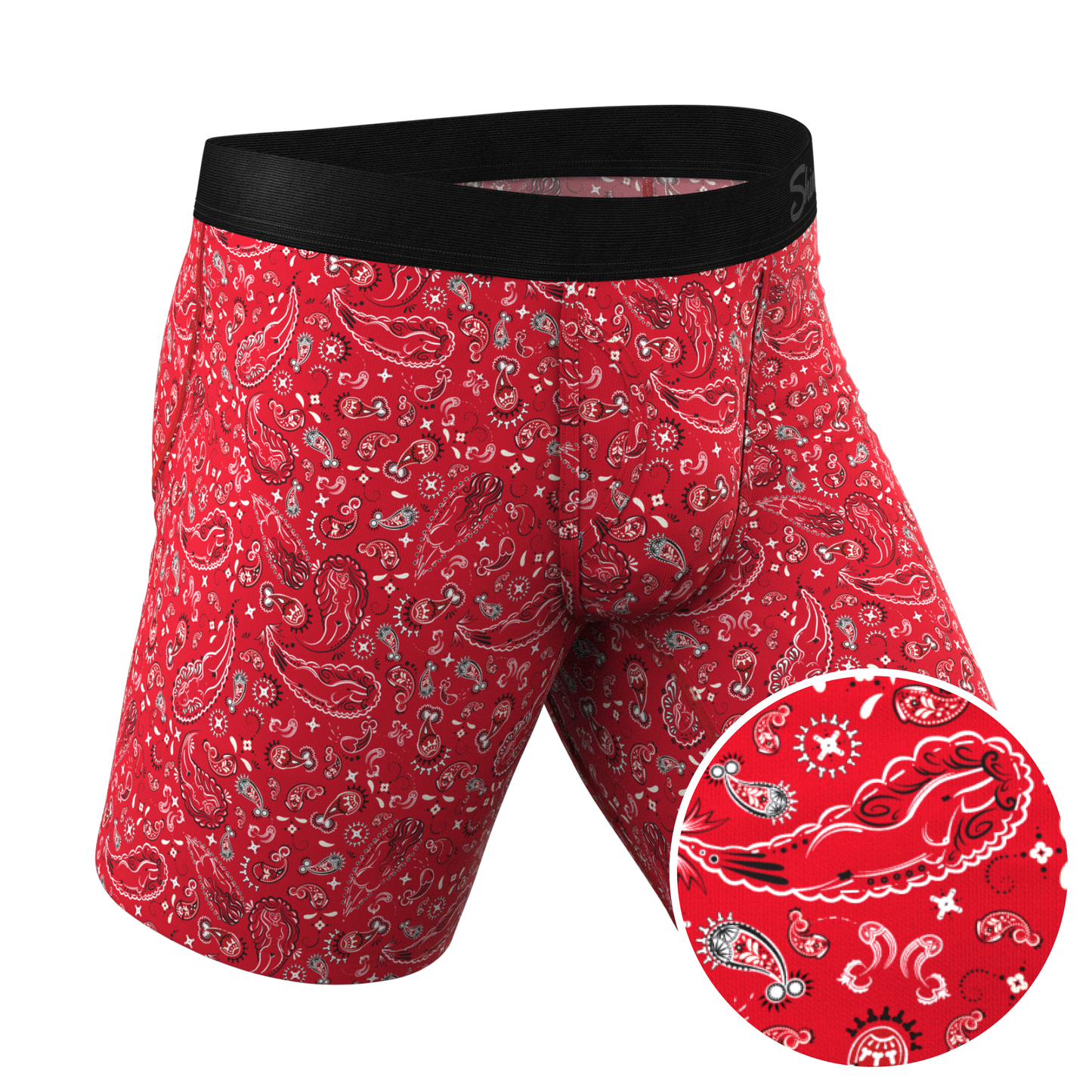 The Outlaw | Naughty Paisley Long Leg Ball Hammock® Pouch Underwear With Fly