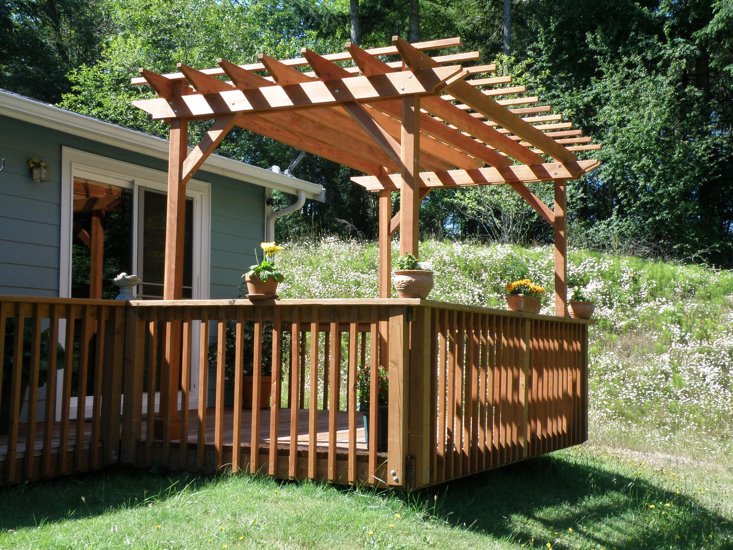 Outdoor Super Deck Redwood Pergola