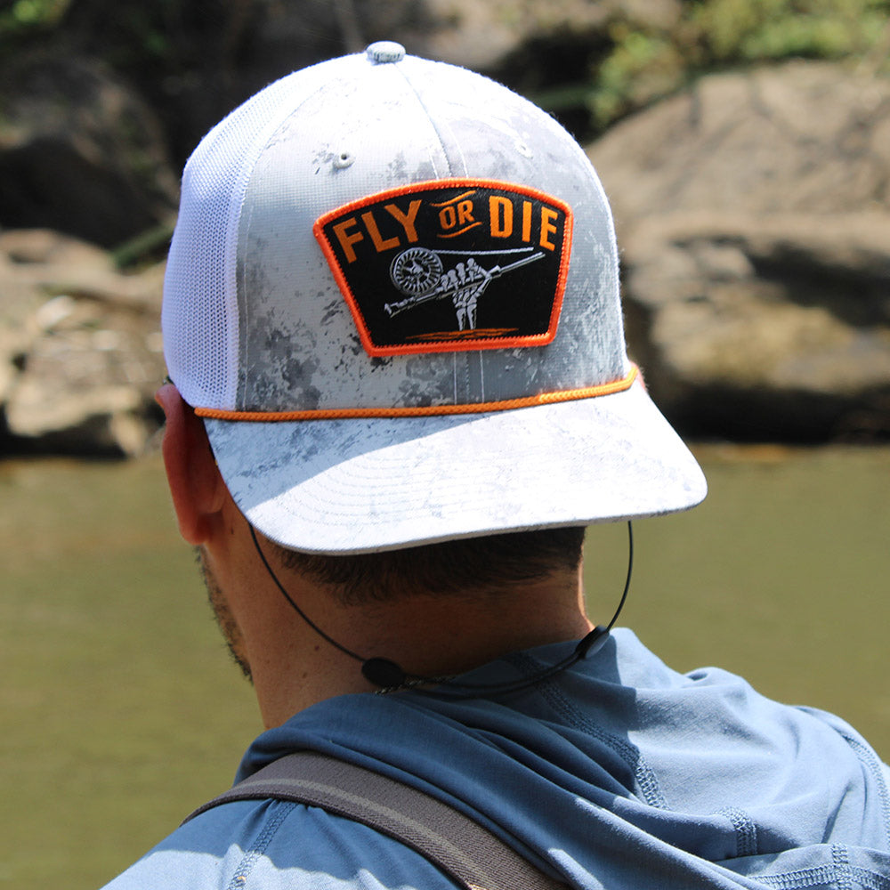 Fly or Die Hat Fly Fishing Mesh Back Rope Cap