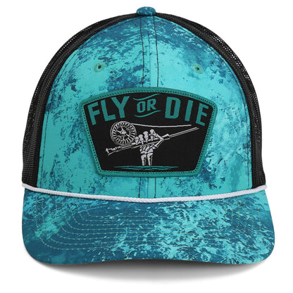 Fly or Die Hat Fly Fishing Mesh Back Rope Cap