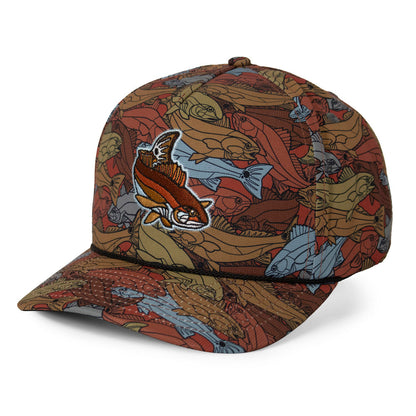 Redfish Stained Glass 5-Panel Trucker Rope Cap