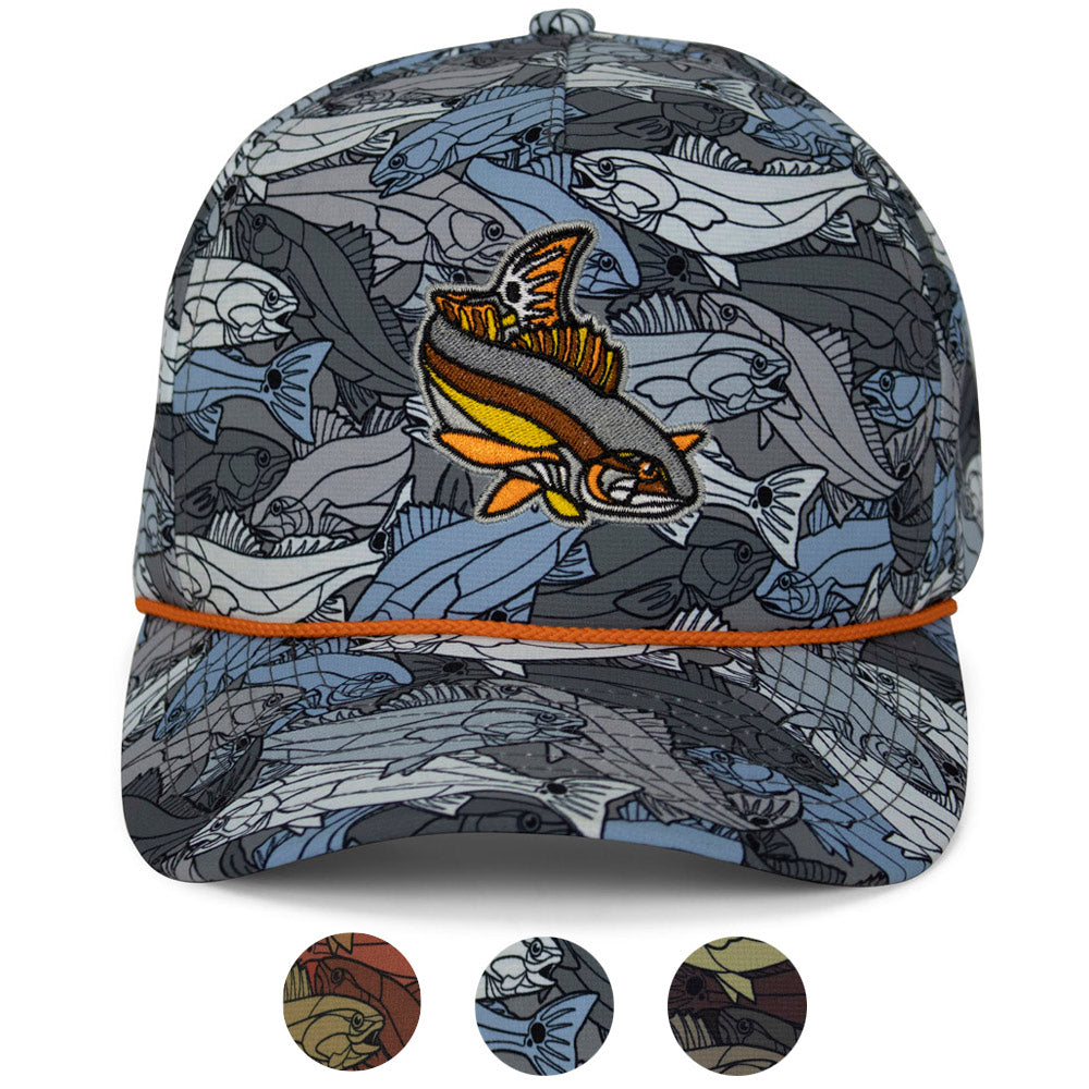 Redfish Stained Glass 5-Panel Trucker Rope Cap