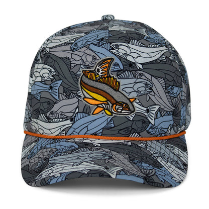 Redfish Stained Glass 5-Panel Trucker Rope Cap