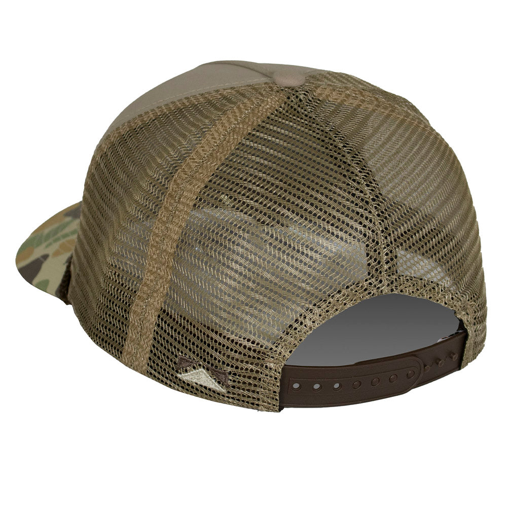 Mallard Drake Pair Old School Camo 5-Panel Trucker