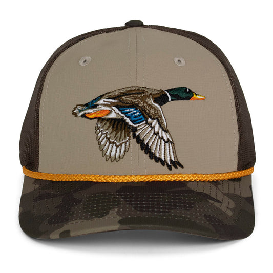 Drake Mallard Duck Hat 6-Panel Mesh back Rope Cap