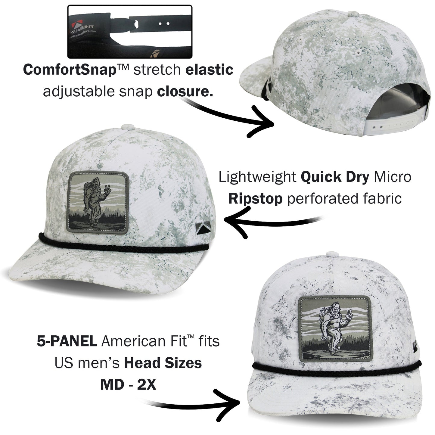 Bigfoot Backpacker 5-Panel Rope Cap