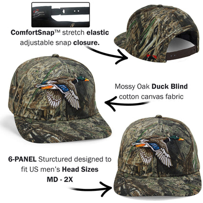 Flying Mallard 6-Panel on Mossy Oak Duck Blind