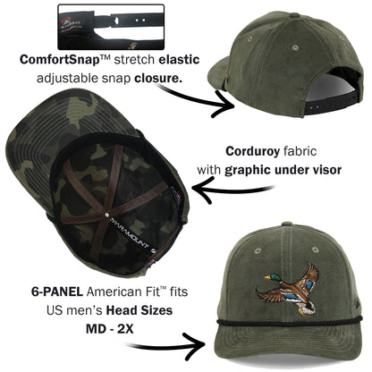 Corduroy Mallard Drake 6-Panel Performance Cap