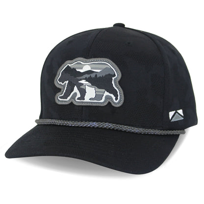 Sunset Bear Cloud Texture 5-Panel Rope Cap