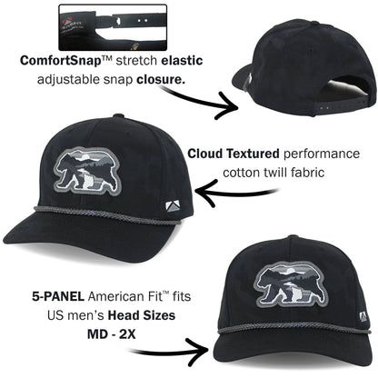 Sunset Bear Cloud Texture 5-Panel Rope Cap