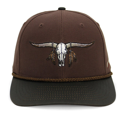 Longhorn 6-Panel Hat with Wax Cloth Visor