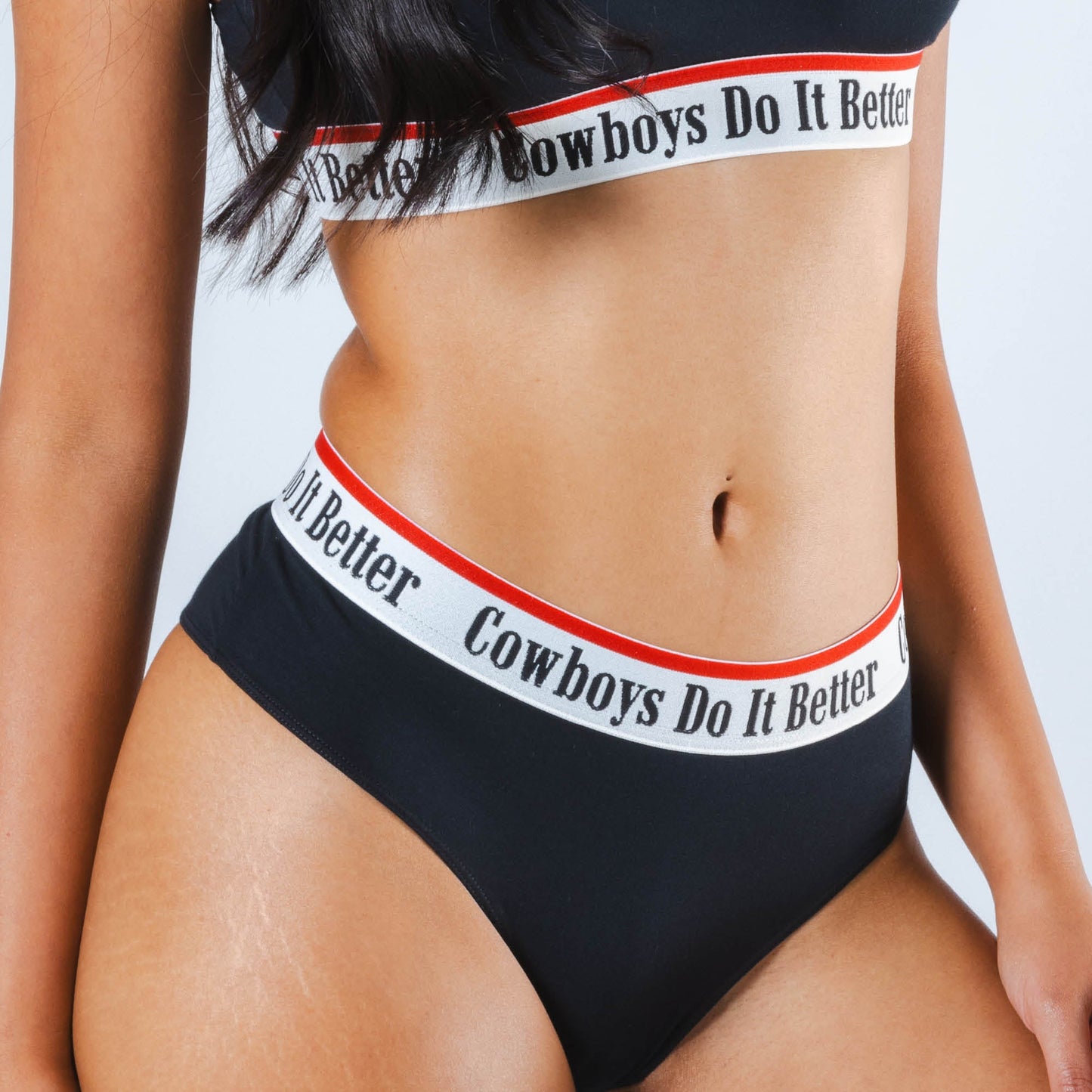 The Cowboys Do It Better | Black Shinesty x Diamond Cross Ranch Cheeky Underwear with Waistband